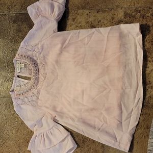Pink beaded toddler blouse